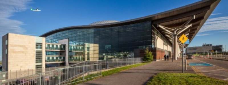 The outside of Cork airport.