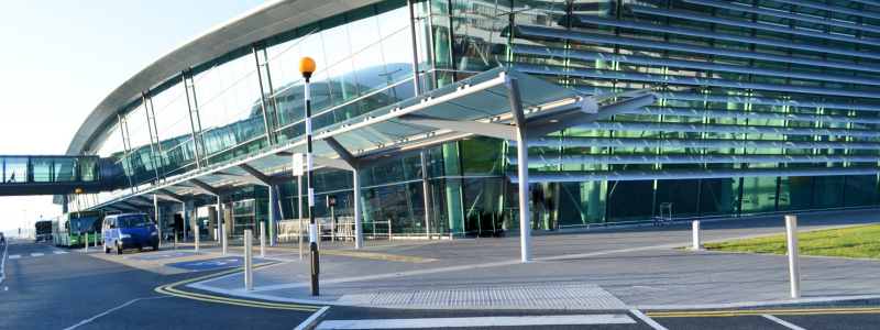 The outside of Dublin airport.